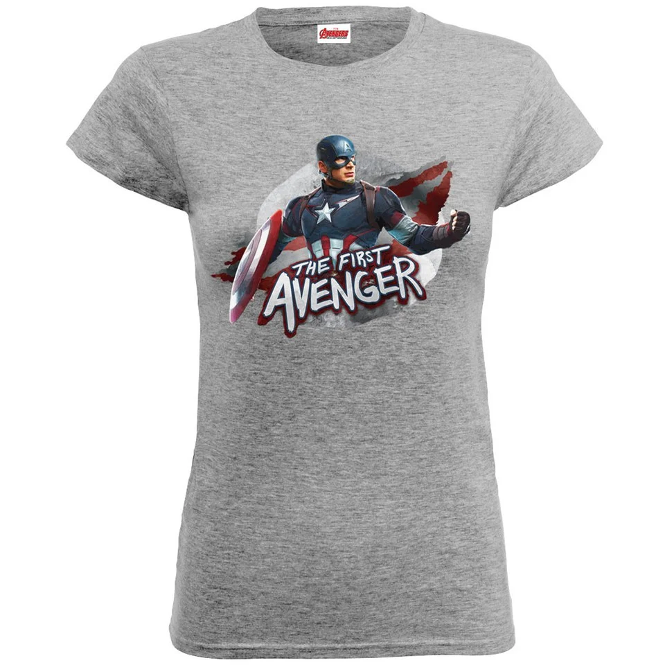Marvel Women's Avengers Age of Ultron Captain America The First Avenger T-Shirt - Heather Grey - S - Grau Bild 1
