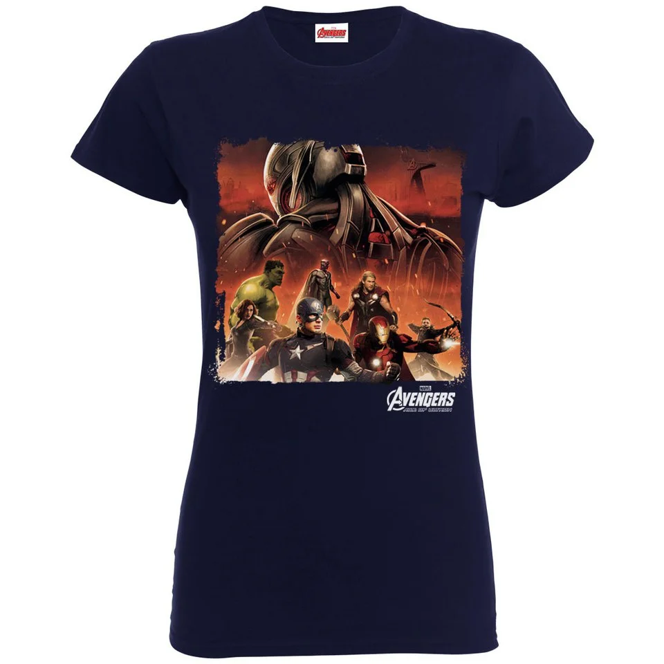 Marvel Women's Avengers Age of Ultron Team Montage T-Shirt - Navy - S - Marineblau Bild 1
