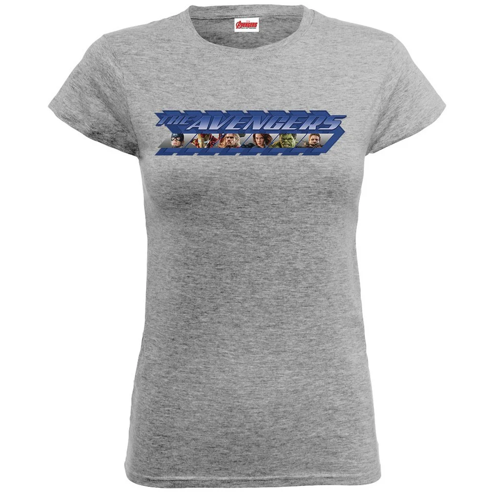 Marvel Women's Avengers Age of Ultron Classic Logo Blue T-Shirt - Heather Grey - S - Grau Bild 1
