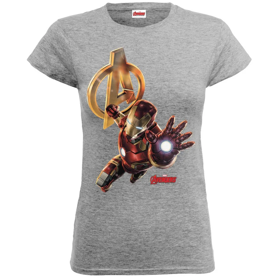 Marvel Women's Avengers Age of Ultron Iron Man T-Shirt - Heather Grey - S - Grau Bild 1