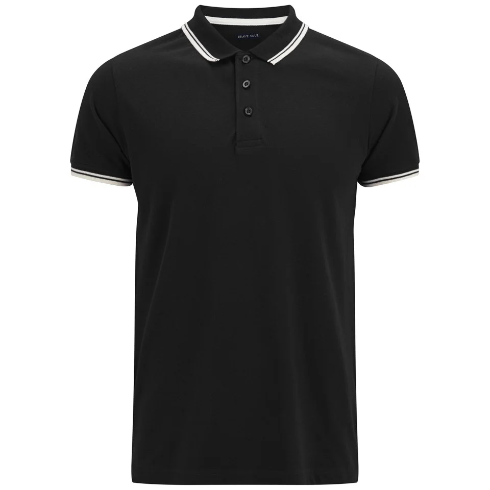 Brave Soul Men's Heroc Polo Shirt - Black - M - Schwarz Bild 1