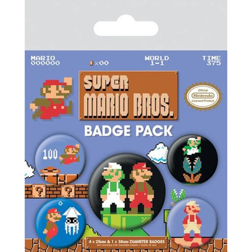 Nintendo Super Mario Bros Retro - Badge Pack Bild 1