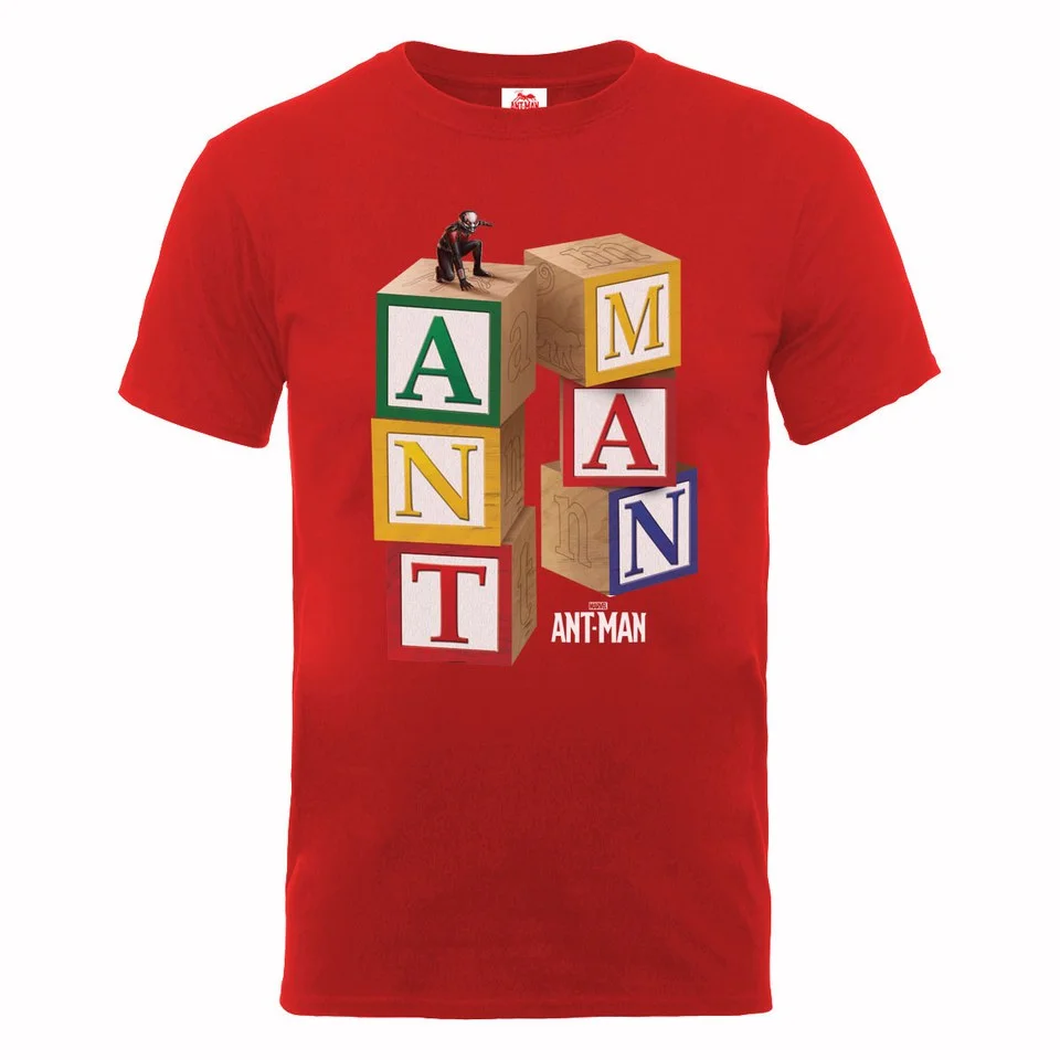 Marvel Men's Ant Man Blocks T-Shirt - Red - S - Rot Bild 1