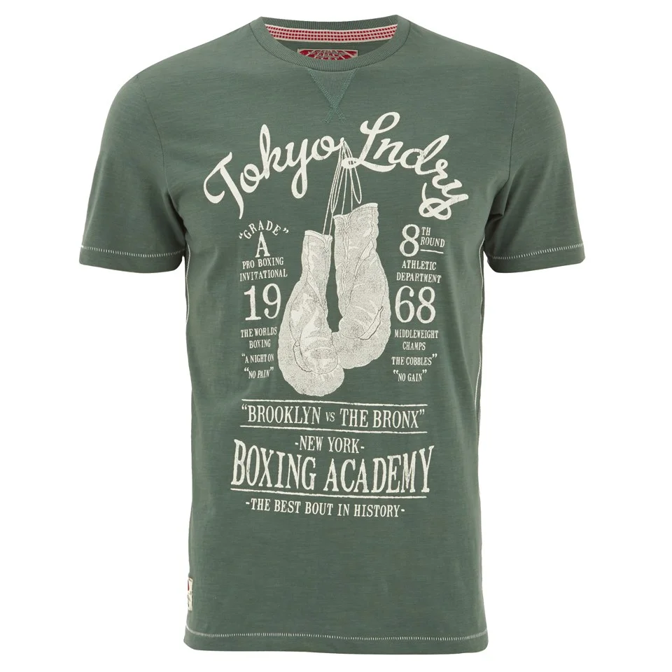 Tokyo Laundry Men's Boxing Print T-Shirt - Green - S - Grün Bild 1