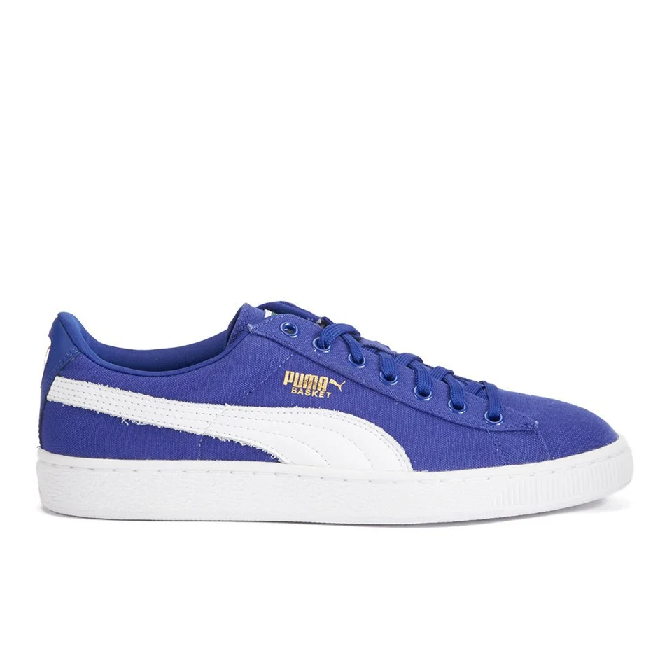 Puma Men's Basket Classic Canvas Trainers - Blue - UK 7 - Blau Bild 1