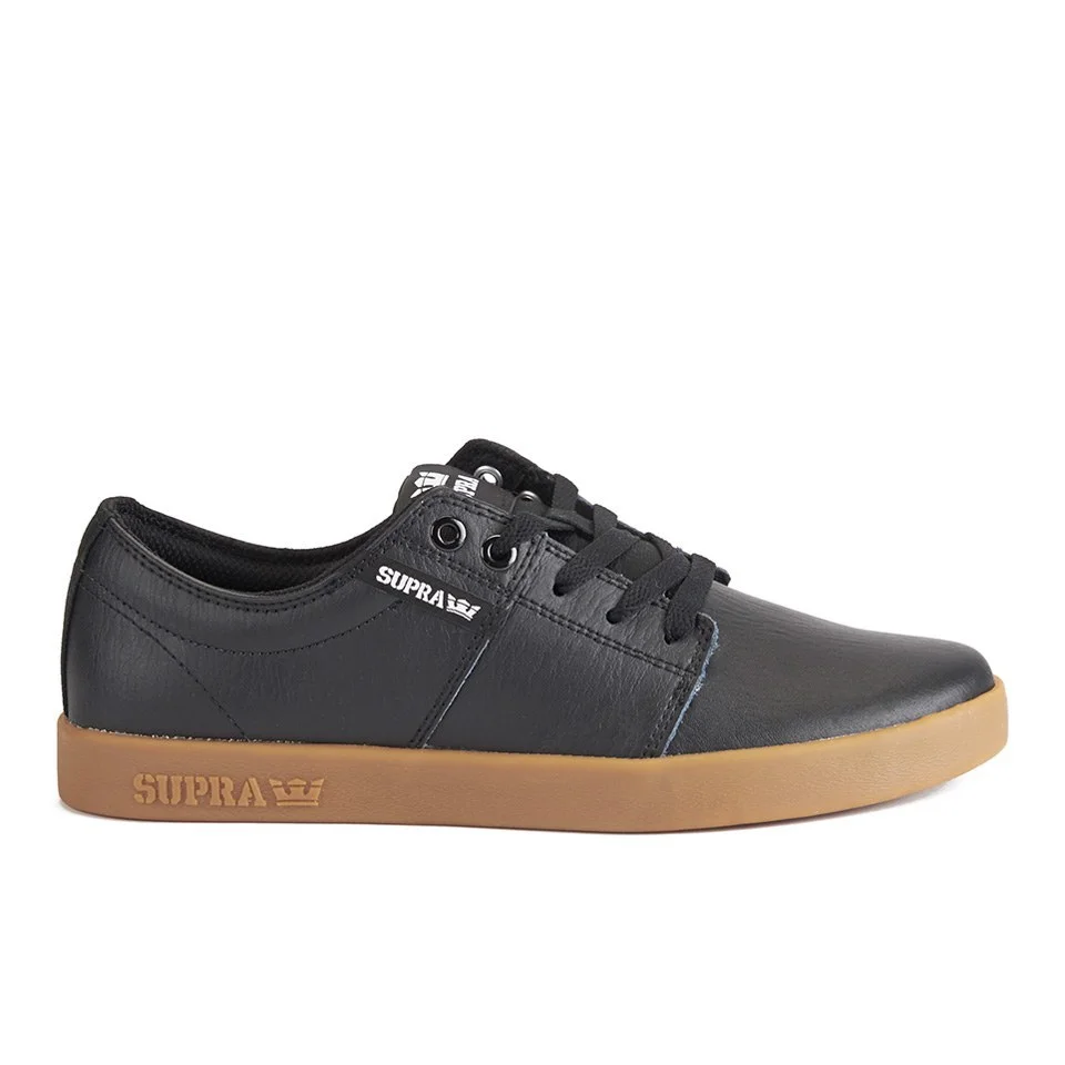 Supra Men's Stacks II PU Low Top Trainers - Black/Gum - UK 7 - Schwarz Bild 1