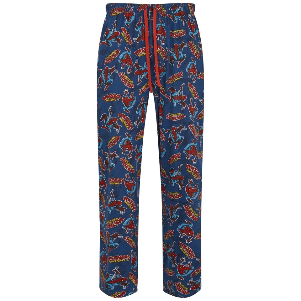 Marvel Men's Spider-Man Print Lounge Pants - Blue - S - Blau Bild 1