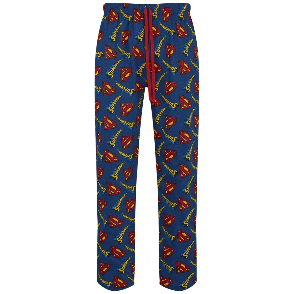 DC Comics Superman Men's All Over Print Lounge Pants - Blue - S - Blau Bild 1