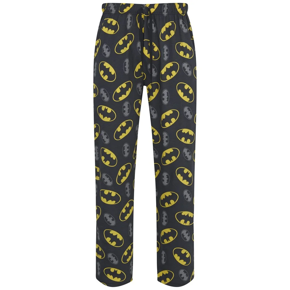 DC Comics Batman Men's All Over Logo Lounge Pants - Black - S - Schwarz Bild 1