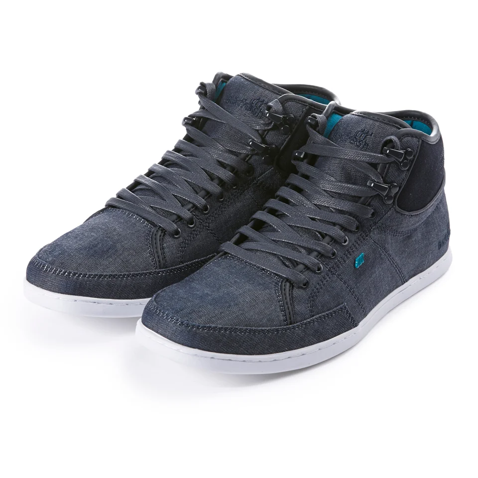 Boxfresh Men's Swapp 3 Prem Chambray/Suede High Top Trainers - Navy - UK 7 - Marineblau Bild 1