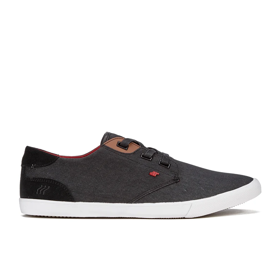 Boxfresh Men's Stern Waxed Canvas Low Top Trainers - Black/Red Chilli - UK 7 - Schwarz Bild 1