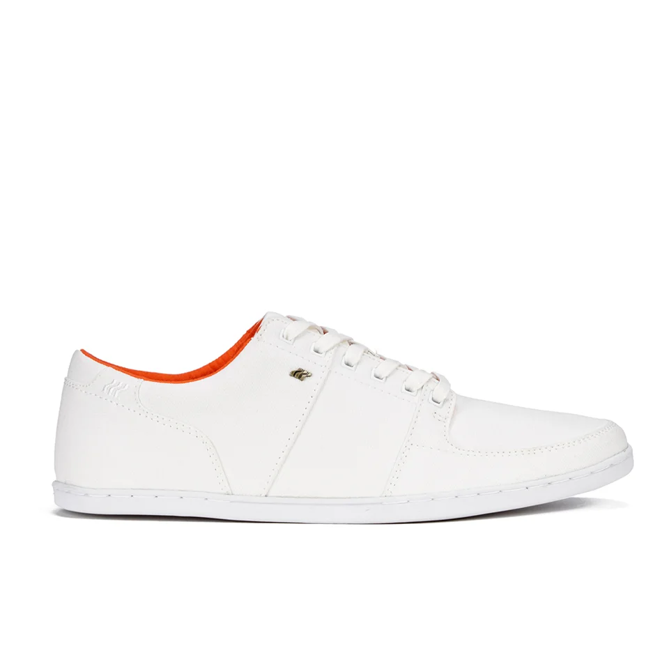 Boxfresh Men's Spencer Waxed Canvas Low Top Trainers - White/Orange - UK 7 - Weiß Bild 1