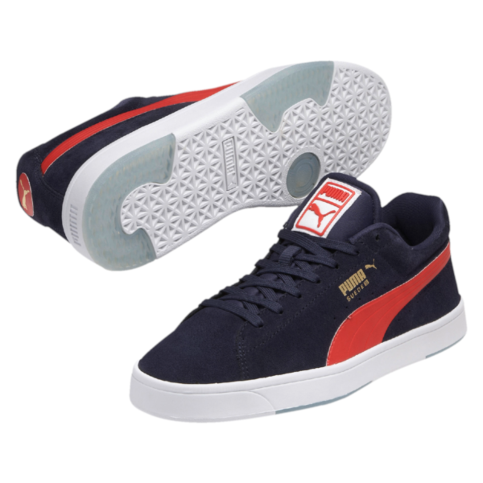 Puma Men's Suede S Trainers - Peacoat/Red - UK 7 - Blau Bild 1