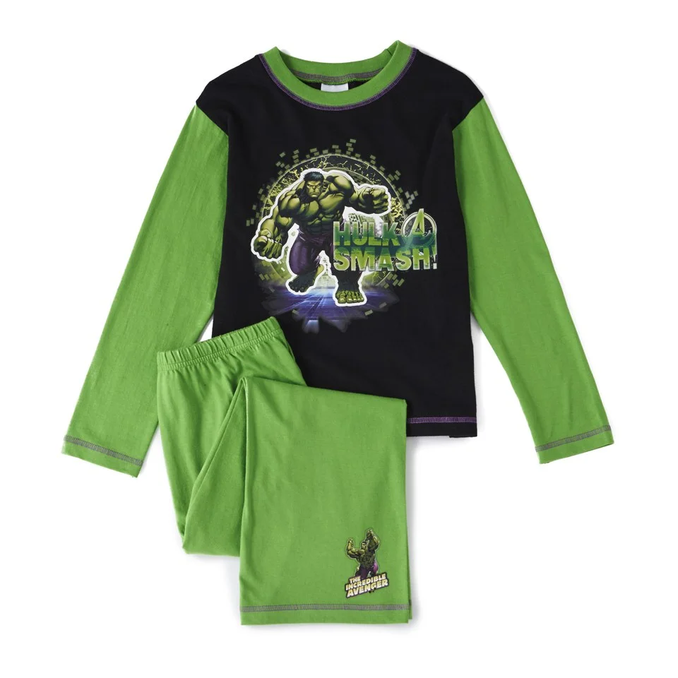 Marvel The Hulk Boys' Smash Long Sleeve Pyjamas - Green - 4-5 years - Grün Bild 1