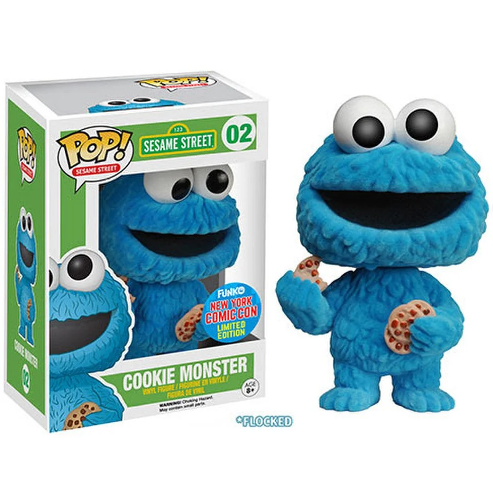Sesamstraße Cookie Monster NYCC Exklusiv Flocked Funko Pop! Vinyl Figur Bild 1