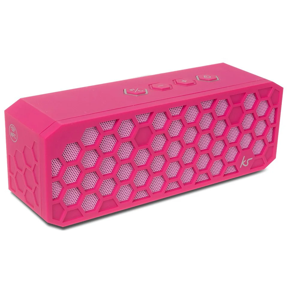 Kitsound Hive 2 Bluetooth Wireless Portable Stereo Speaker - Pink Bild 1