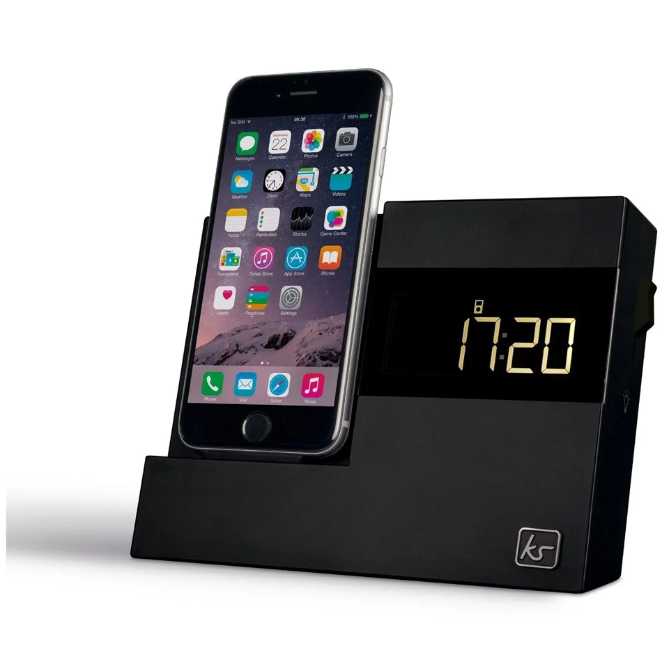 Kitsound XDock3 Lightning Dock Clock Radio - Black Bild 1