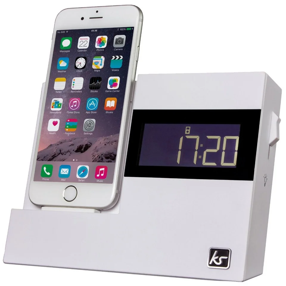 Kitsound XDock3 Lightning Dock Clock Radio - White Bild 1