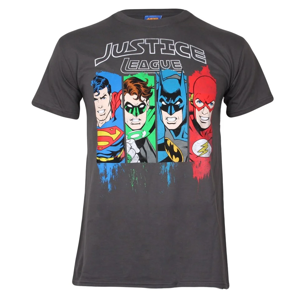 DC Comics Men's Justice League T-Shirt - Charcoal - S - Grau Bild 1