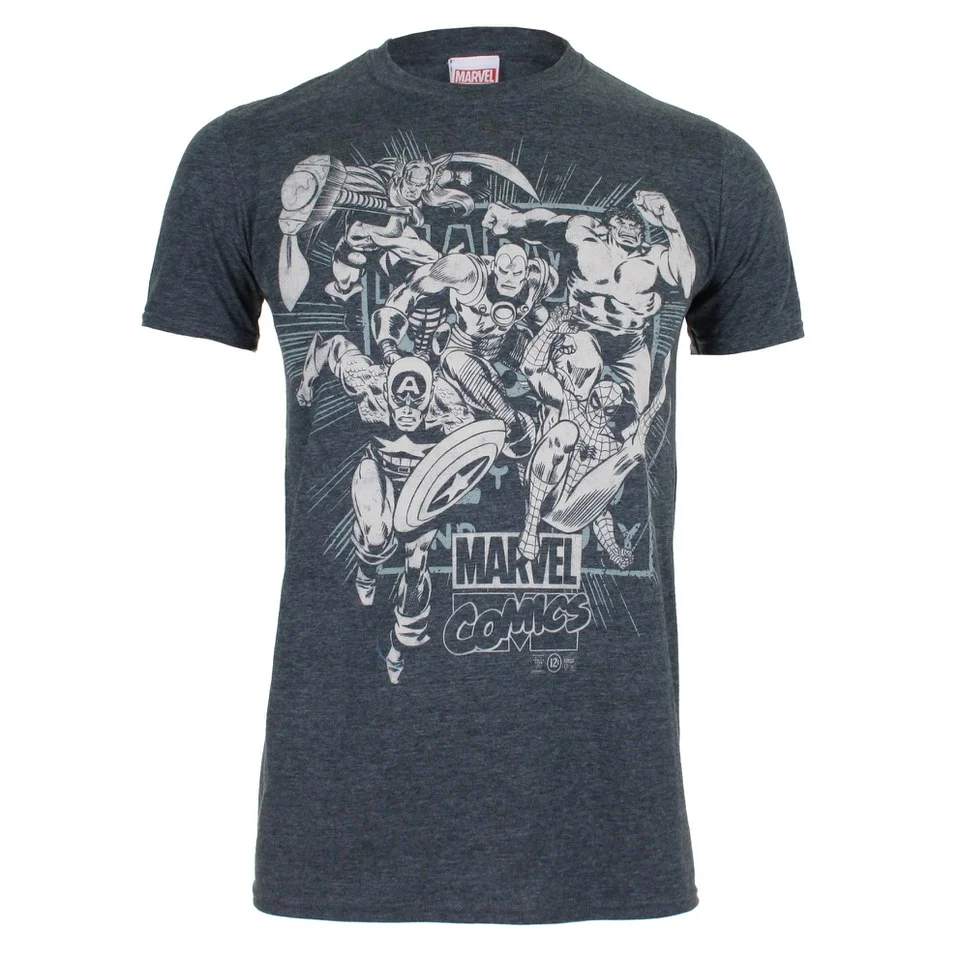 Marvel Herren Band of Heroes T-Shirt - Dunkel Grau - S - Grau Bild 1