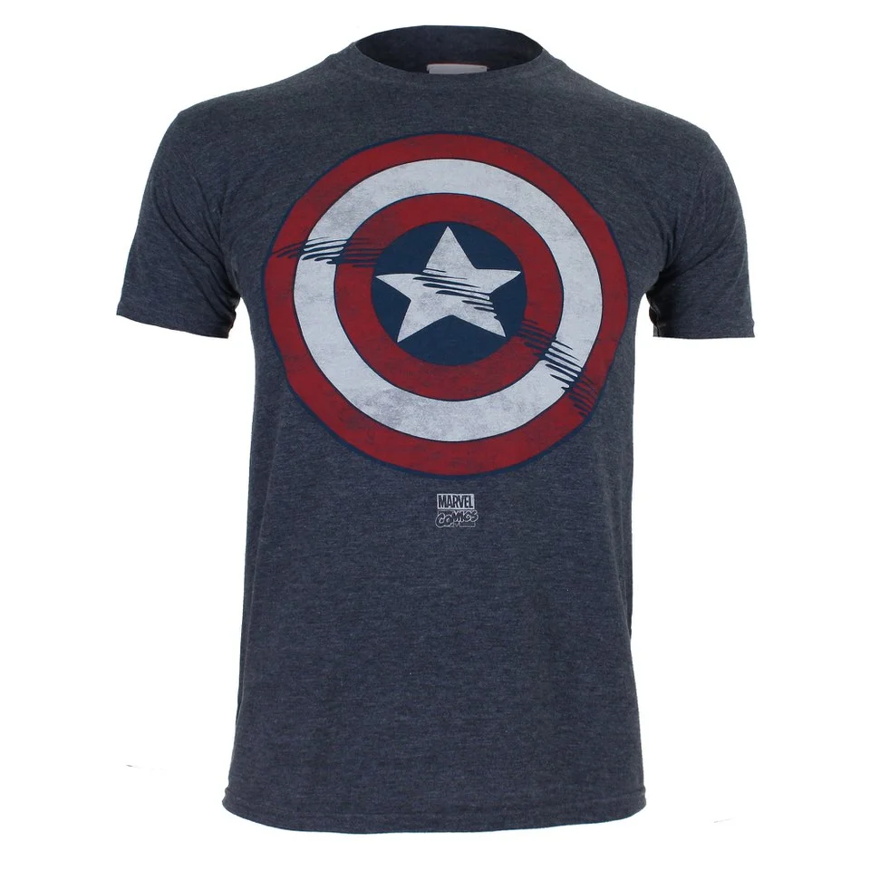 Marvel Captain America Schild Herren T-Shirt - Dunkelblau - S Bild 1