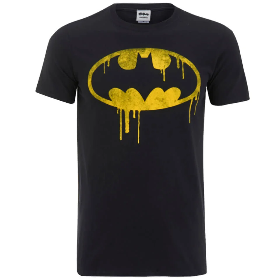 DC Comics Batman Dripping Logo Herren T-Shirt - Schwarz - S - Schwarz Bild 1