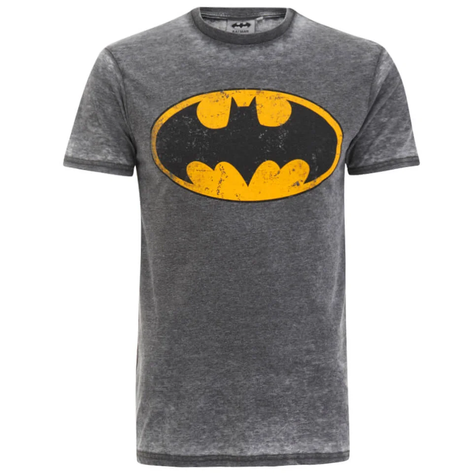 DC Comics Men's Batman Burnout T-Shirt - Charcoal/Grey - S - Grau Bild 1