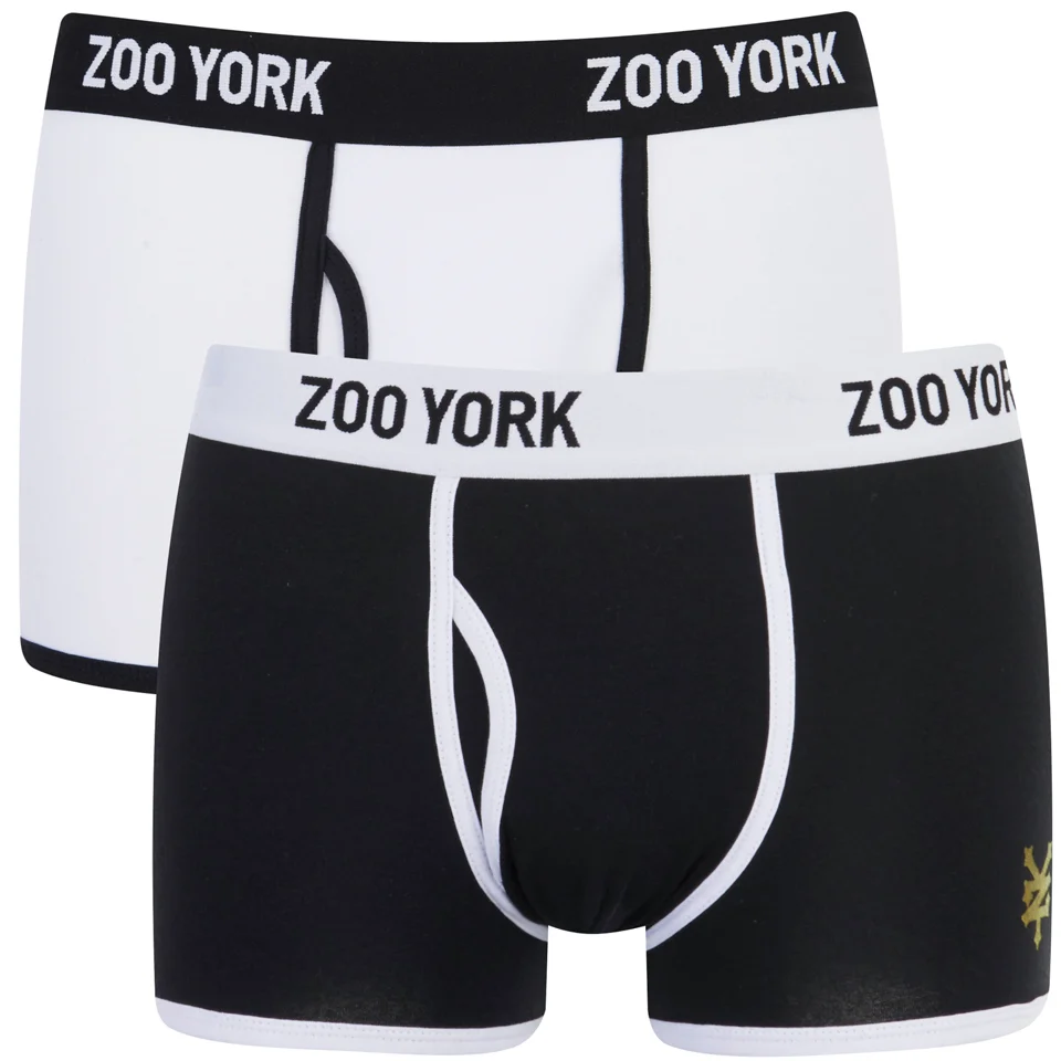 Zoo York Men's Rhino 2 Pack Boxers - Black/White - S - Black/White Bild 1