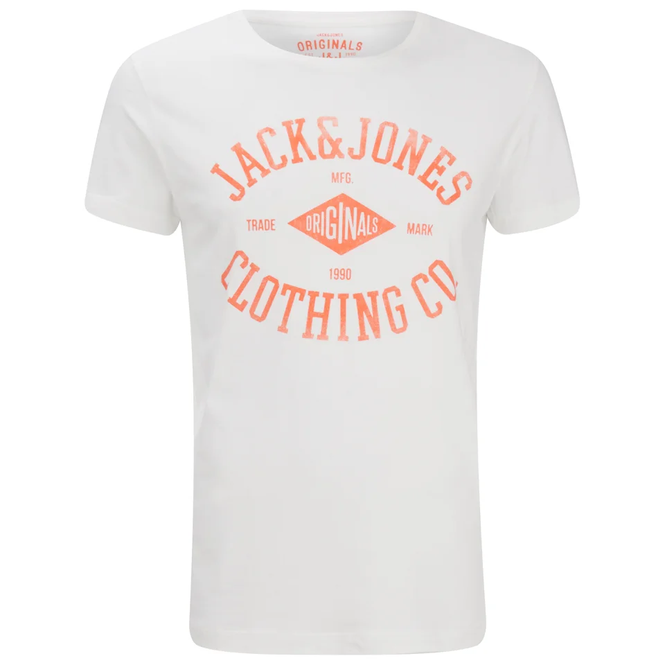 Jack & Jones Men's Originals Diamond T-Shirt - Cloud Dancer - S - Weiß Bild 1