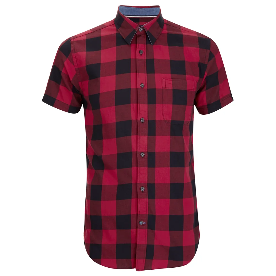Produkt Men's Short Sleeve Checked Shirt - Rio Red - S - Rot/Schwarz Bild 1