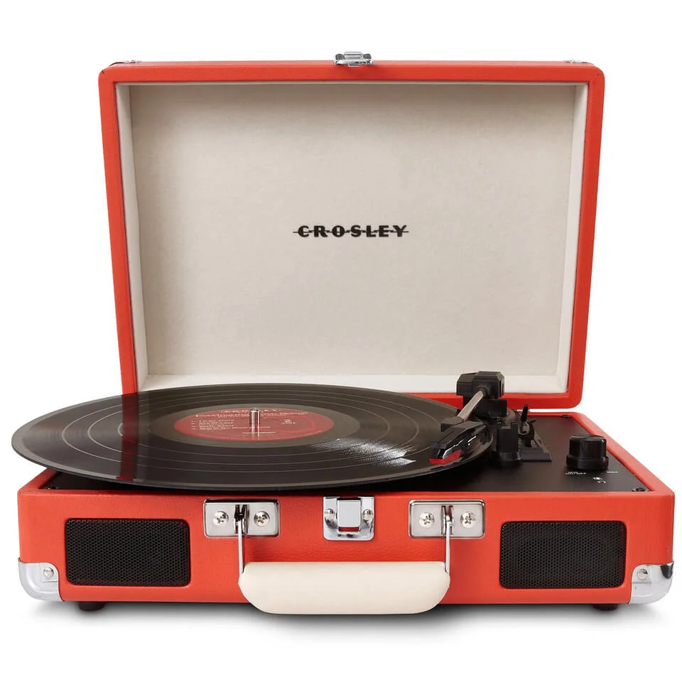 Crosley Cruiser Portable Turntable with Built-In Stereo Speakers - Burnt Orange Bild 1