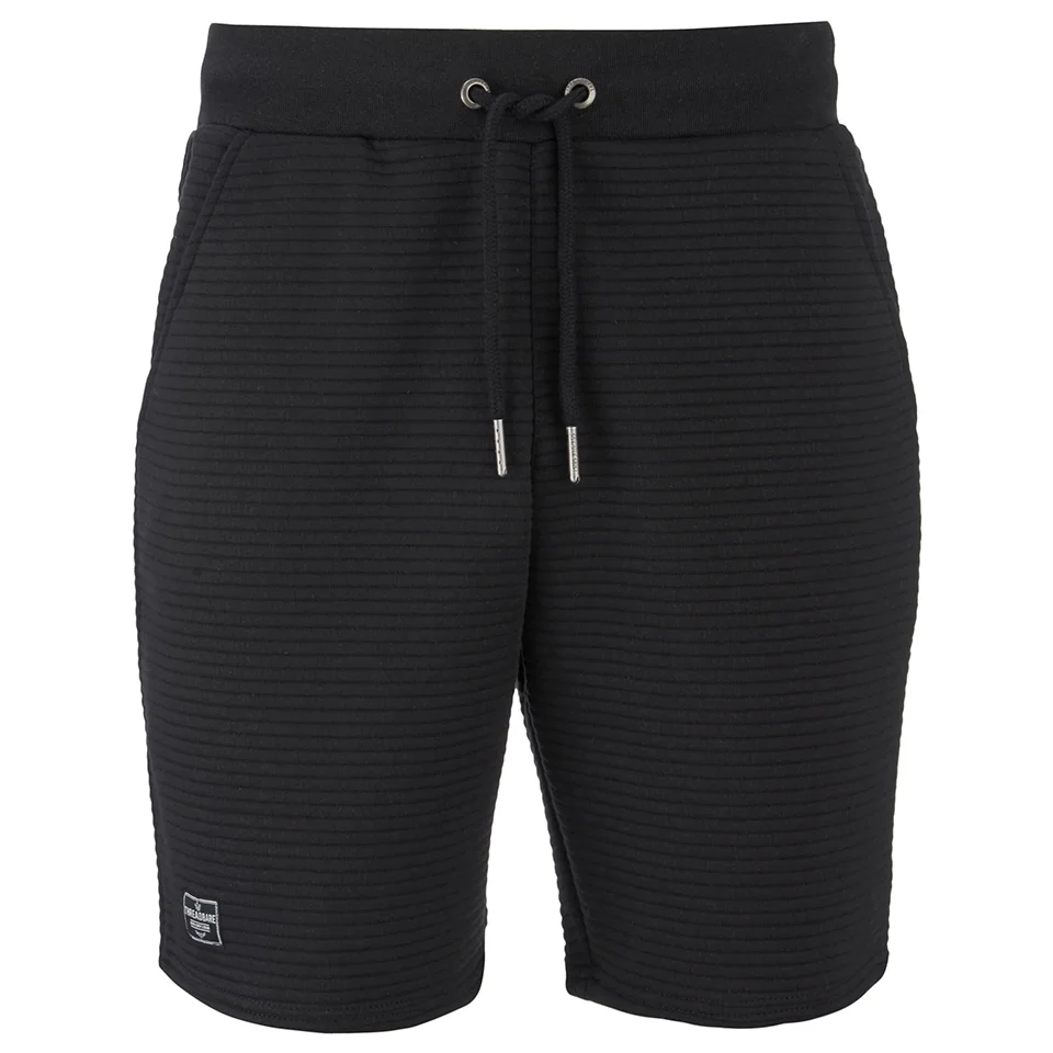 Threadbare Men's Leyton Quilted Sweat Shorts - Black - S - Schwarz Bild 1