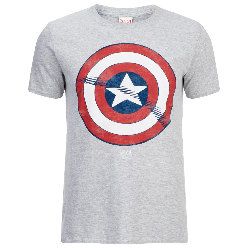 Marvel Captain America Schild Herren T-Shirt - Grau - S - Grau Bild 1
