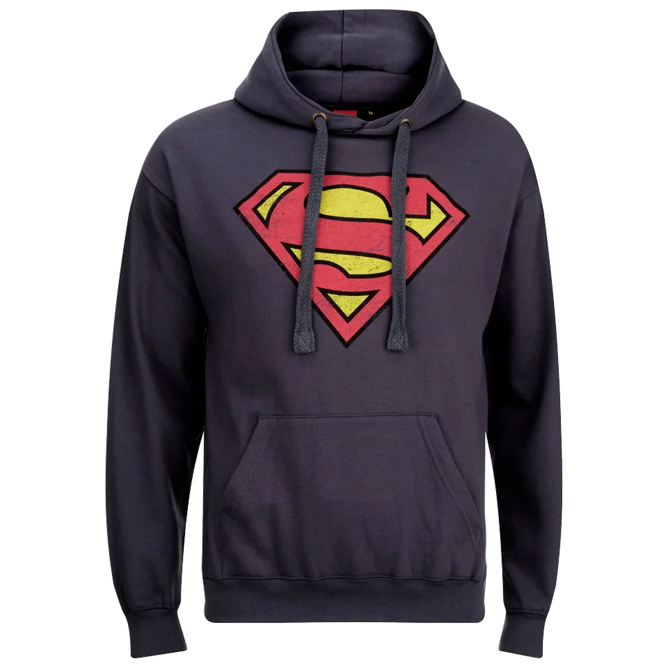 DC Comics Men's Superman Distress Logo Hoody - Petrol Blue - S - Blau Bild 1