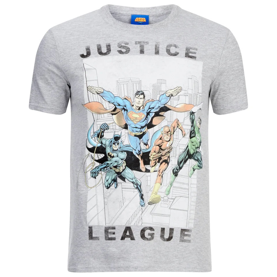 DC Comics Justice League Flying Herren T-Shirt - Grau - S - Grau Bild 1