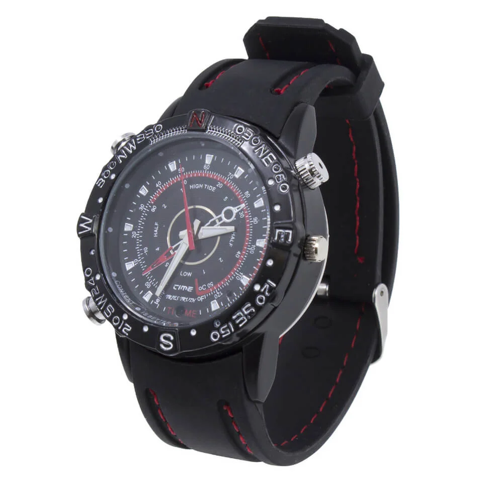 MS4 8GB Spy Watch Video Camcorders - Black Rubber Band Bild 1