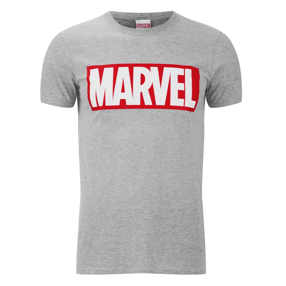 Marvel Comics Herren Core Logo T-Shirt - Sport Grau - S - Grau Bild 1