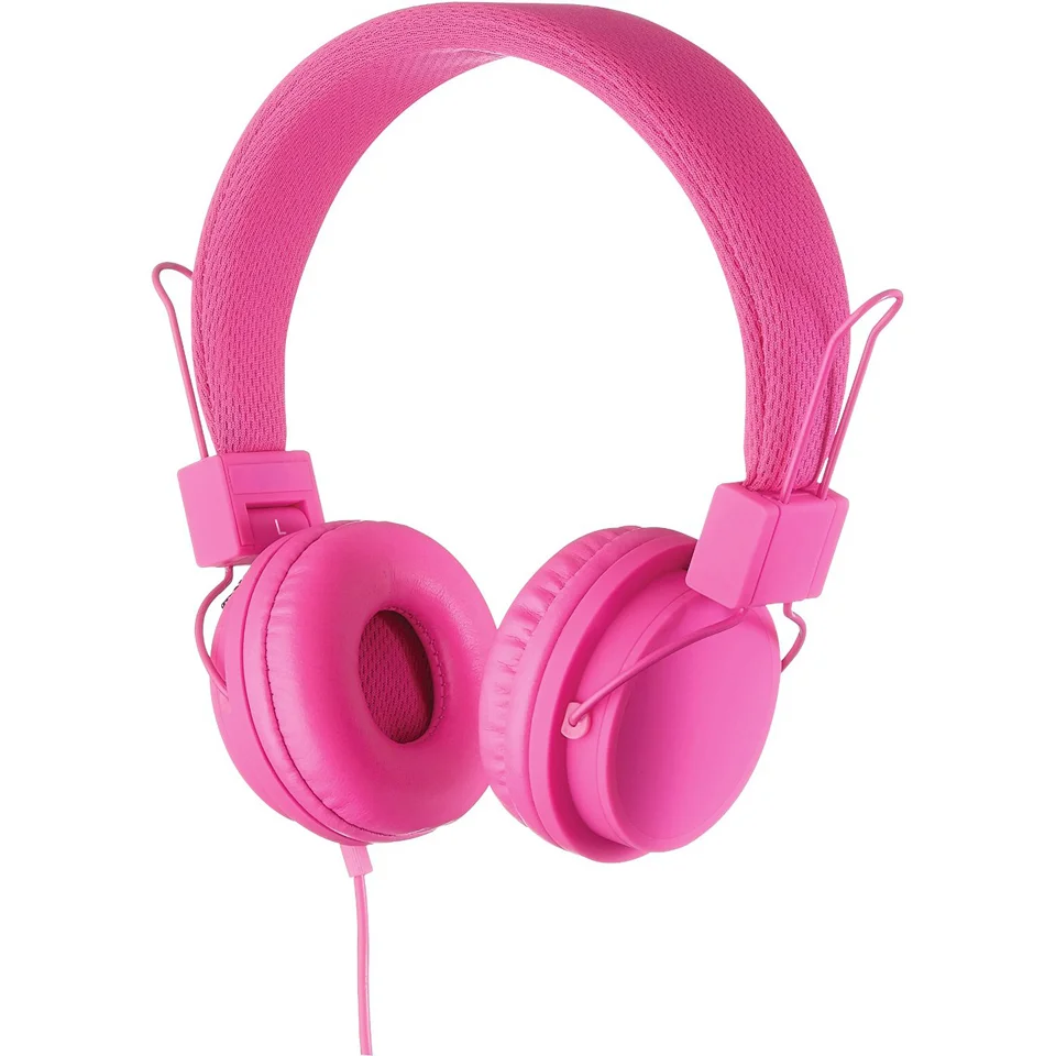 Goodmans On Ear Headphones with In-Line Mic & Remote - Pink Bild 1