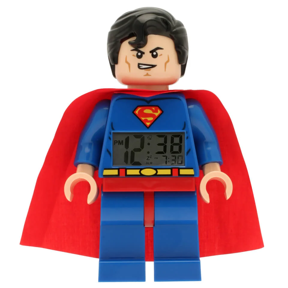 LEGO ® DC Comics Super Heroes Superman Minifiguren-Uhr mit Wecker Bild 1