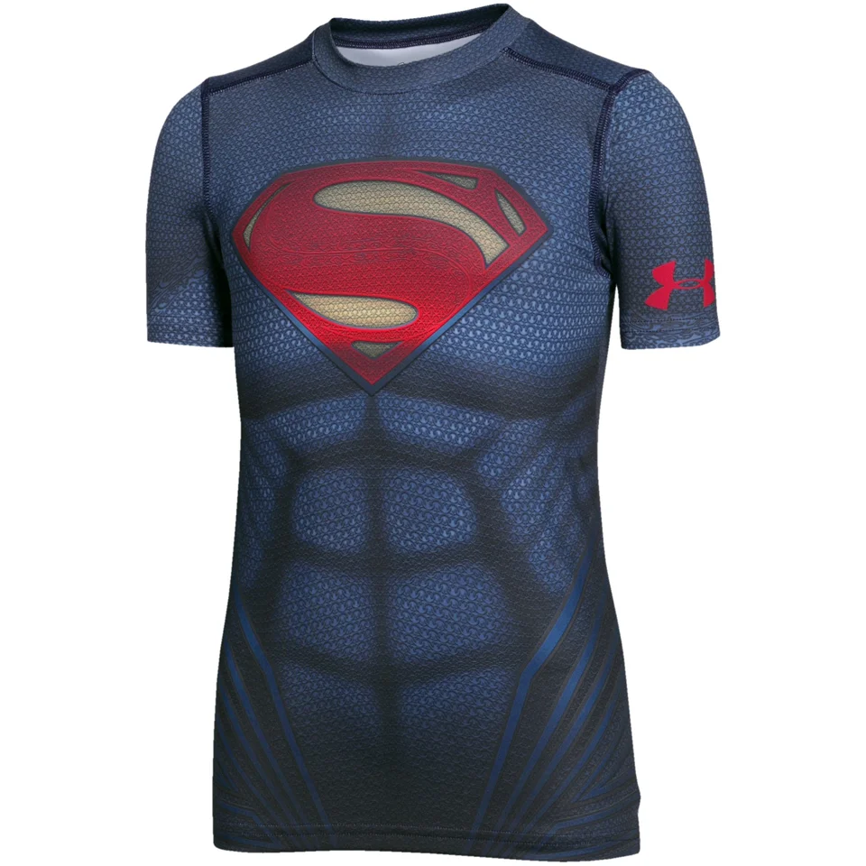 Under Armour Boys' Transform Yourself Superman T-Shirt - Navy Blue - S - Blau Bild 1
