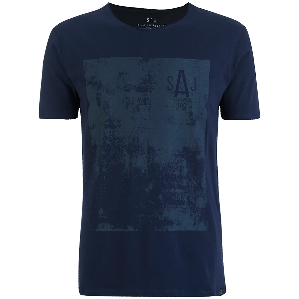 Smith & Jones Men's Diazoma Print T-Shirt - Dark Sapphire - S - Blau Bild 1