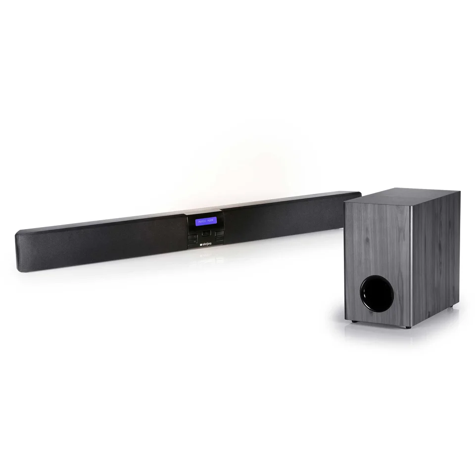 Steljes Audio Erato TV Sound Bar with Wireless Sub Woofer - Black/Silver Bild 1