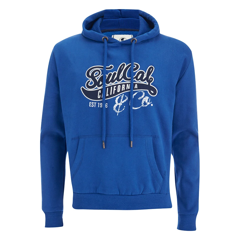 Soul Cal Men's Cracked Print Logo Hoody - Cobalt Blue - S - Blau Bild 1