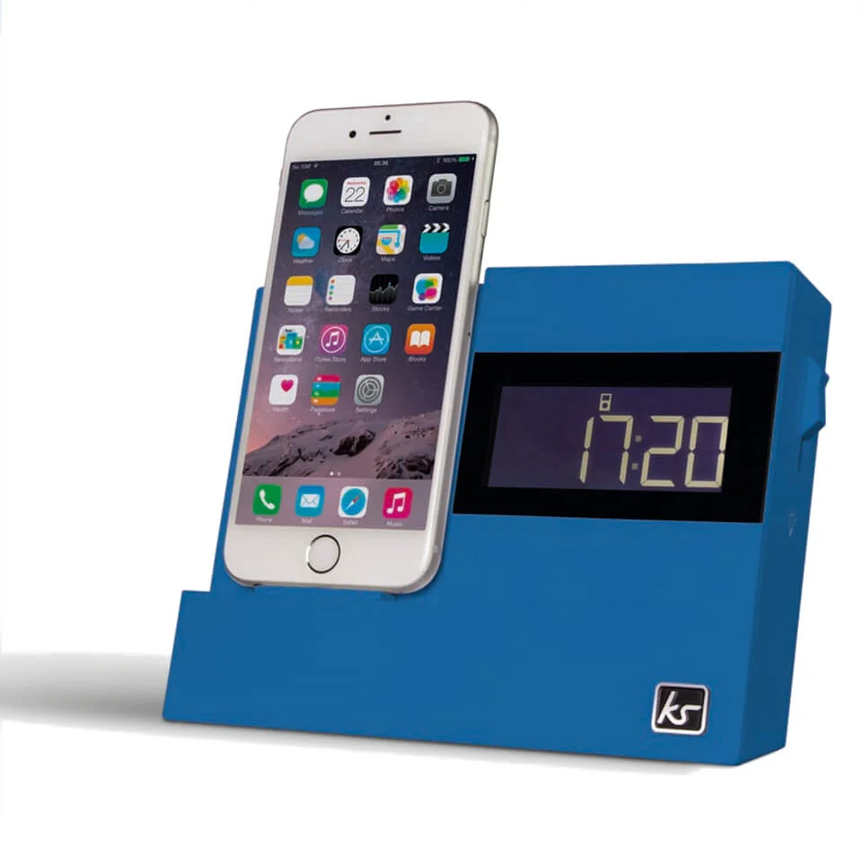 Kitsound XDock3 Lightning Dock Clock Radio - Blue Bild 1