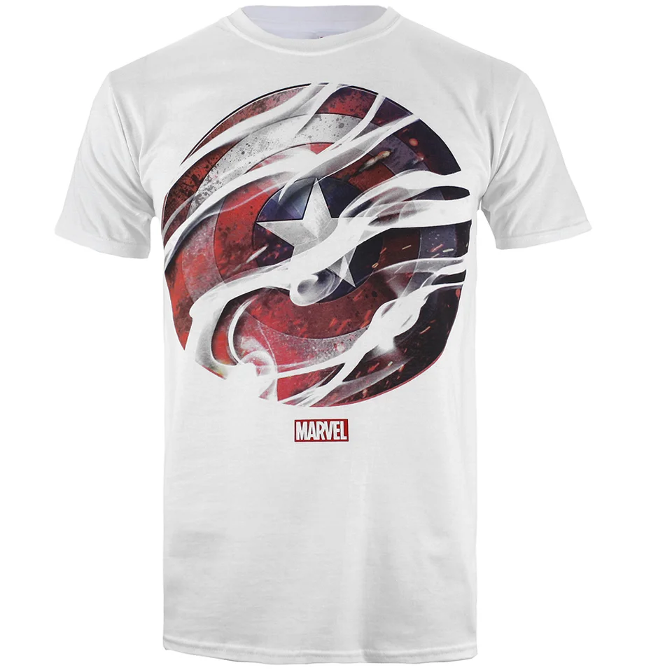Marvel Herren Captain America Civil War Smoke Sheild T-Shirt - Weiss - S - Weiß Bild 1