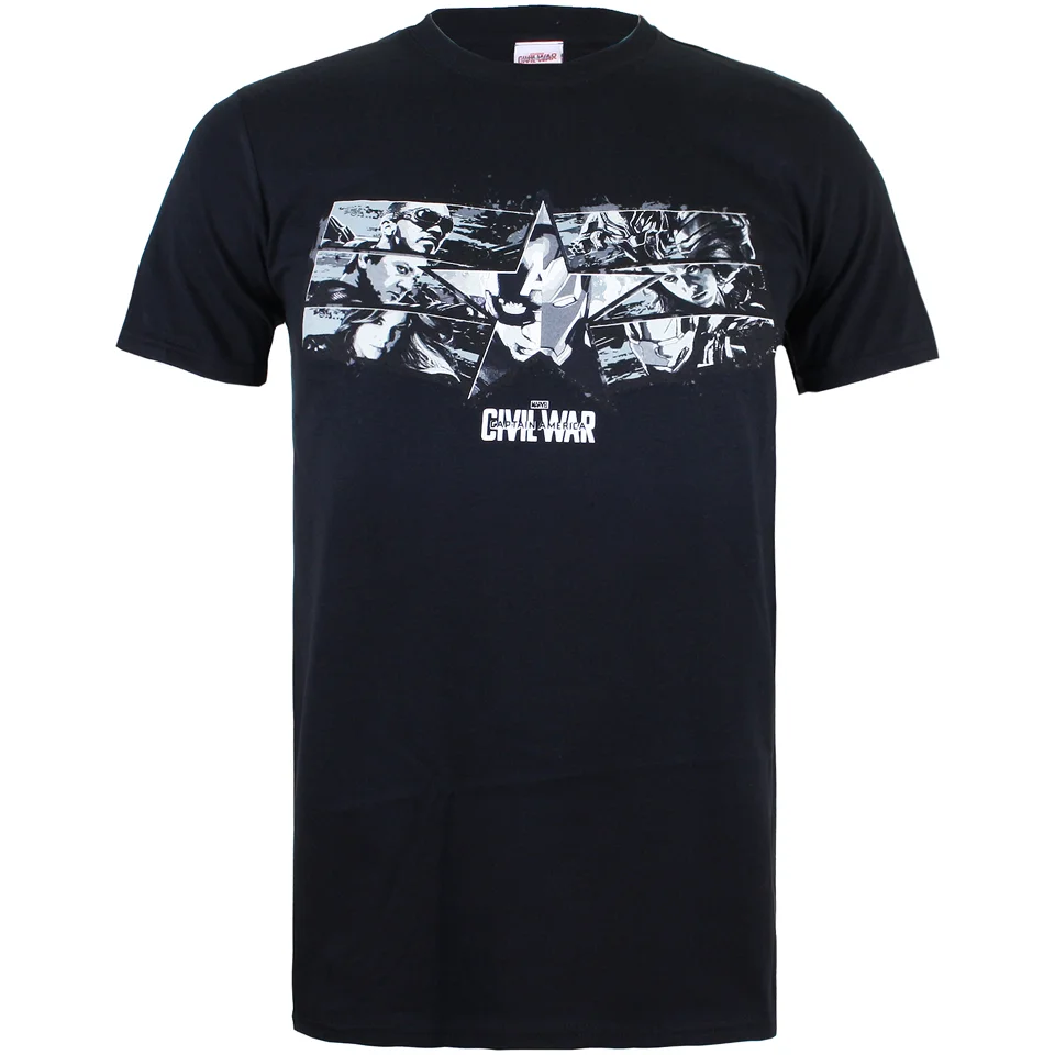 Marvel Herren Captain America Civil War Sternen & Streifen T-Shirt - Schwarz - S - Schwarz Bild 1