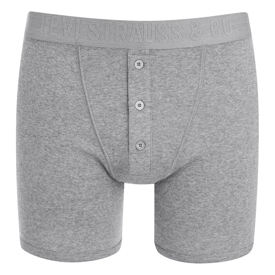 Levi's Men's Long Button Boxers - Grey - S - Grau Bild 1