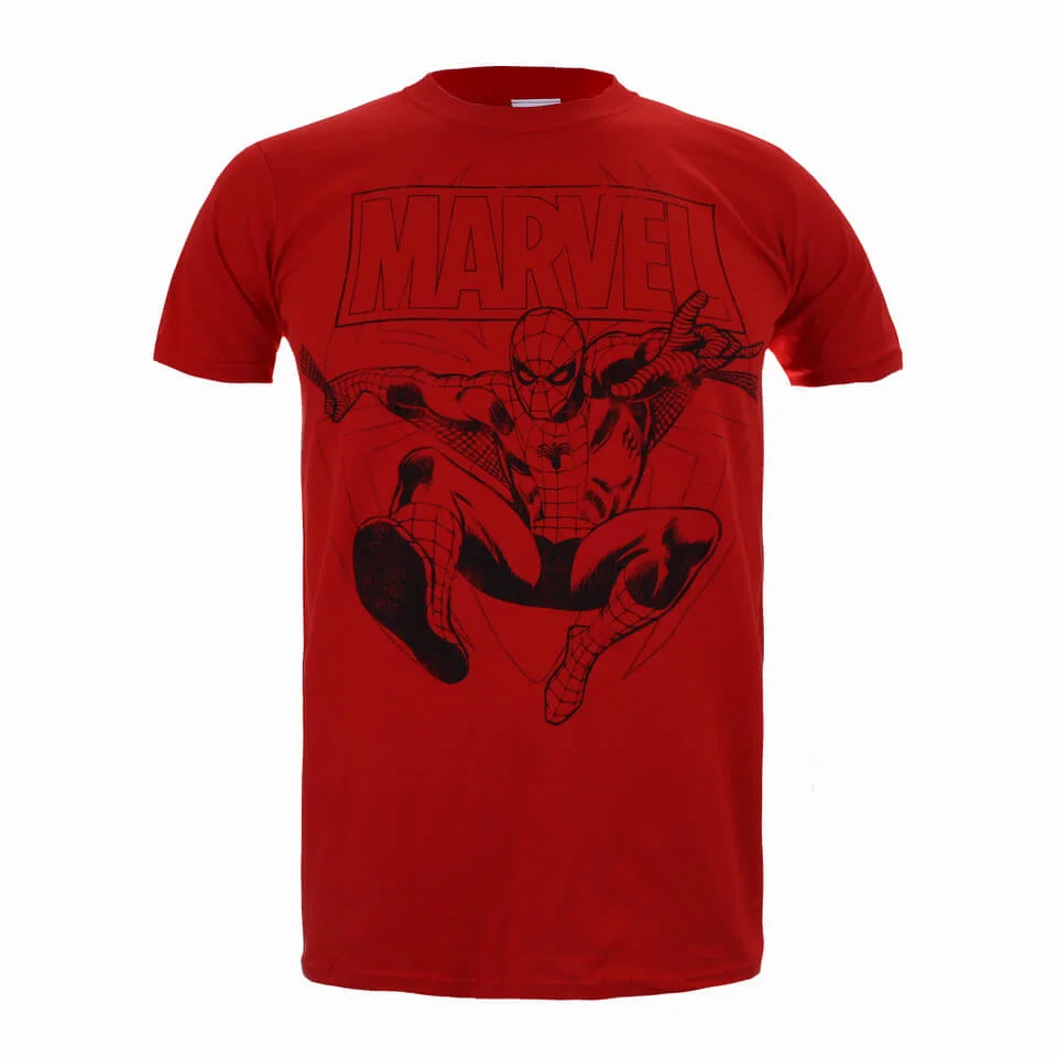 Marvel Spiderman Lines Herren T-Shirt - Rot - S - Rot Bild 1