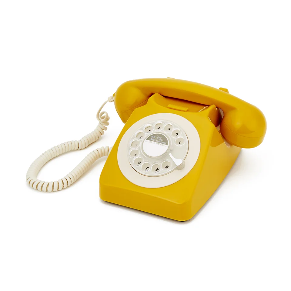 GPO Retro 746 Rotary Dial Telephone - Mustard Bild 1