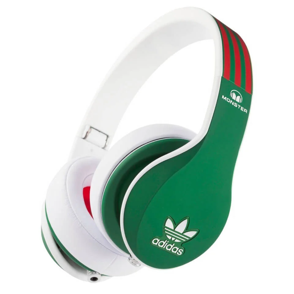 adidas Originals by Monster Headphones (3-Button Control Talk & Passive Noise Cancellation) - Green/Red/White Bild 1